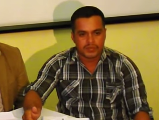 Teacher and municipal councilor-elect Rigoberto Lima Choc denounces the mass fish die-off on the La Pasión River at a press conference on June 17. He was fatally shot September 18. Video still courtesy of Marcha Indígena/YouTube. 