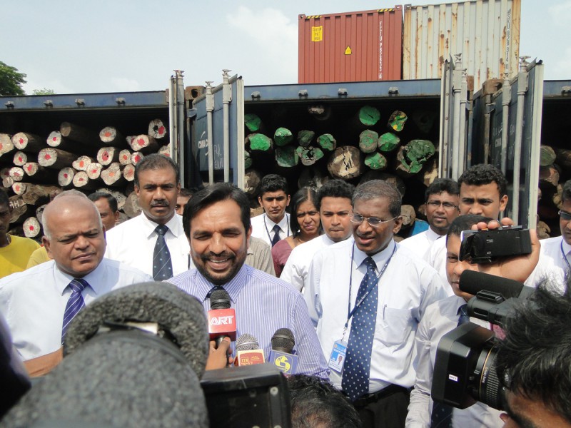 Rosewood seizure in Sri Lanka in 2014. Image courtesy of Sri Lanka Customs.