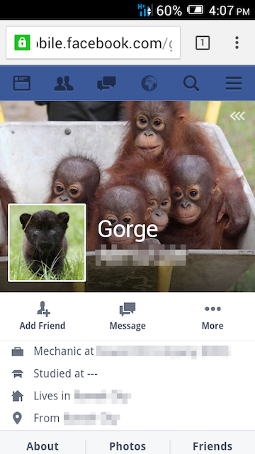 The Facebook account that bears Gorge's full name and promotes his live animal pipeline in a notably unsubtle way. Photo is a screenshot from Facebook. 