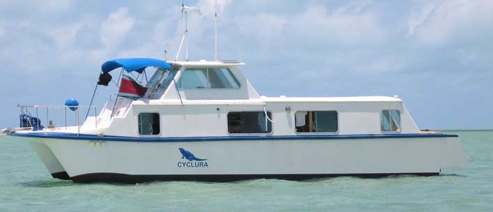 9.The Research Vessel Cyclura (here in its heyday, newly outfitted) serves as the research and residence base for Dr Gerber’s team and local conservation staff. The boat will soon be in need of replacement. Photo by Lee Pagni 