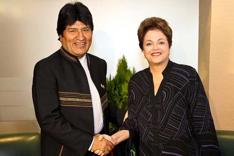 Brazilian President Dilma Rousseff with Bolivian President Evo Morales. Photo by Dilma Rousseff on flickr