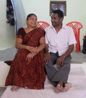 S. Mugilan and his wife, M. Poongkodi, at their home in Chennimalai, Tamil Nadu. Photo by Sibi Arasu.