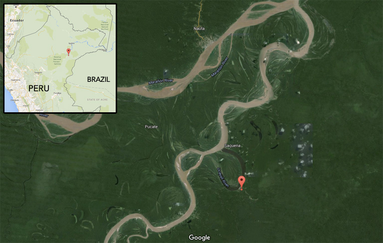 Imagen de Google Earth que muestra la ubicación del nuevo derrame de petróleo.