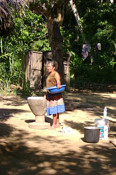 A woman from the Santa Maria community located inside the TIPNIS reserve. Indigenous people were worried that the highway would open their territory to exploitation, and were angered at not being consulted before construction began on the road segments outside the park. Photo by Fernando Locatelli under a Creative Commons CC BY-NC-ND 3.0 license
