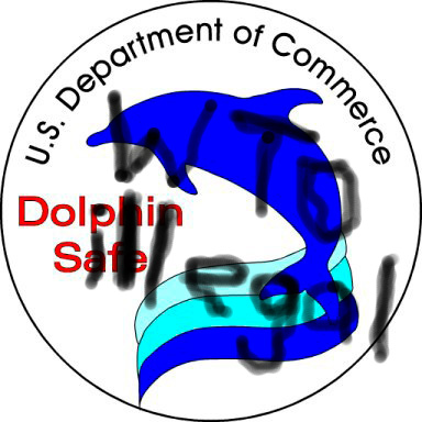 The US Department of Commerce’s Tuna Safe track record, and protections of dolphins, were weakened by early ISDS cases invoked under GATT provisions. Those cases inspired this protest graphic against the WTO. Image compliments Public Citizen.