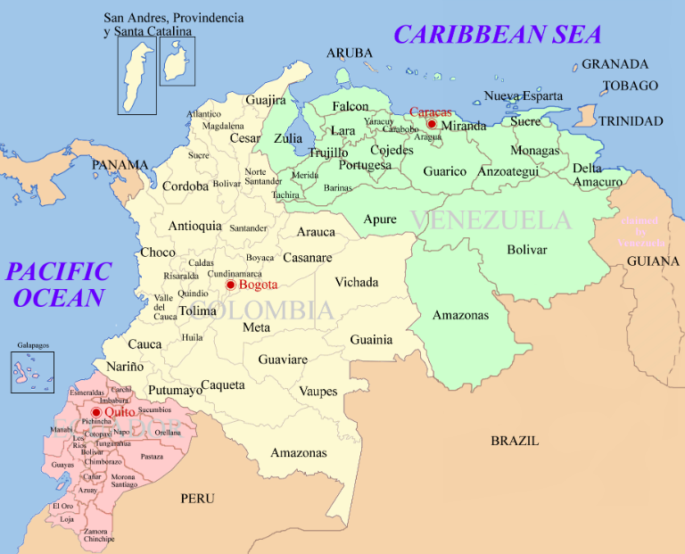 Map of Colombia. Source: Wikimedia Commons