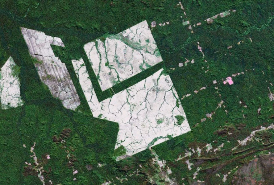 NASA image showing deforestation in the Brazilian Amazon.